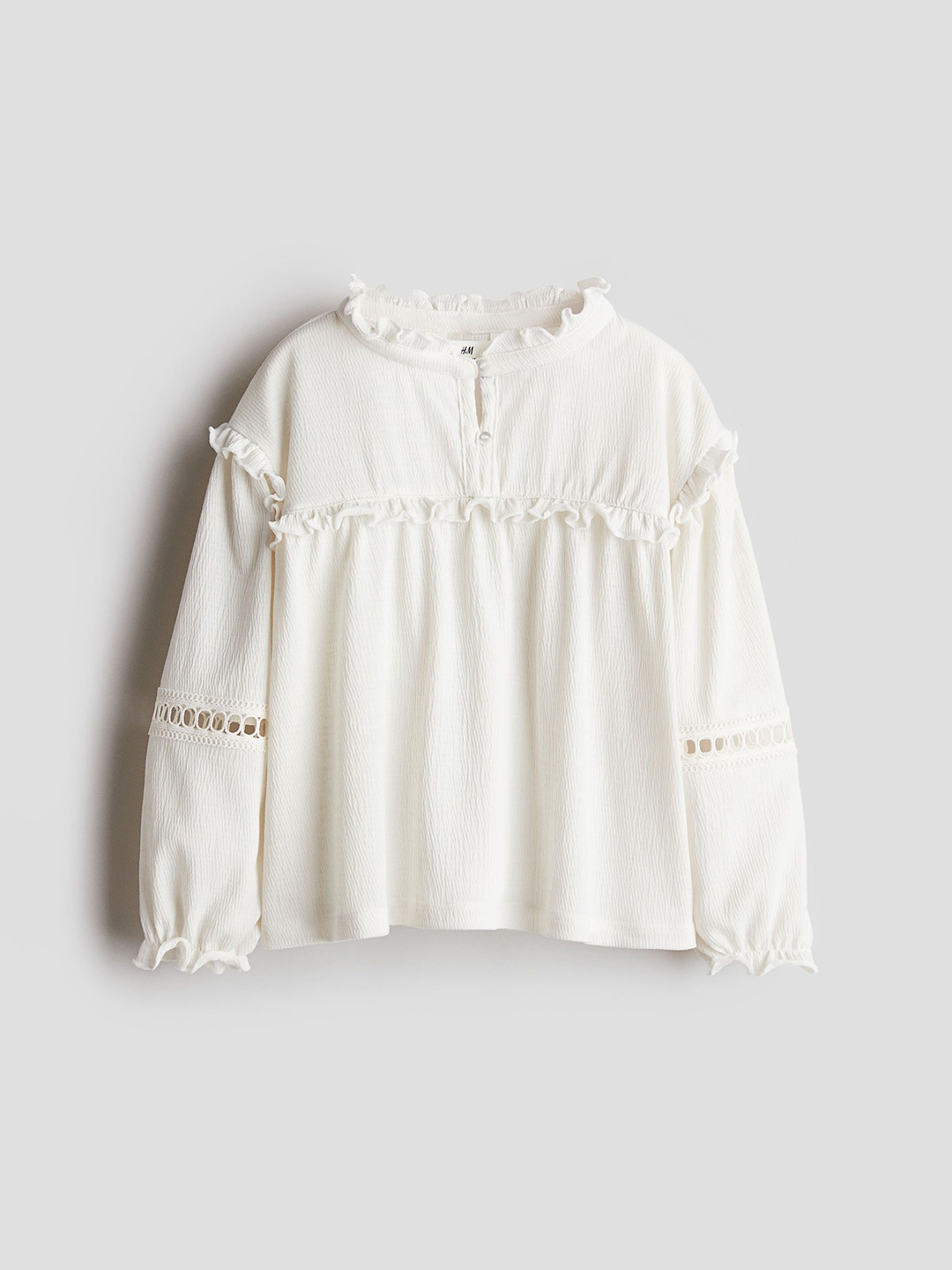 

H&M Crinkled Blouse, White