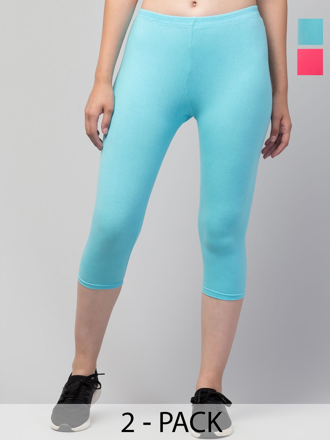 

UllasPemium Women Skinny Fit Capris, Turquoise blue