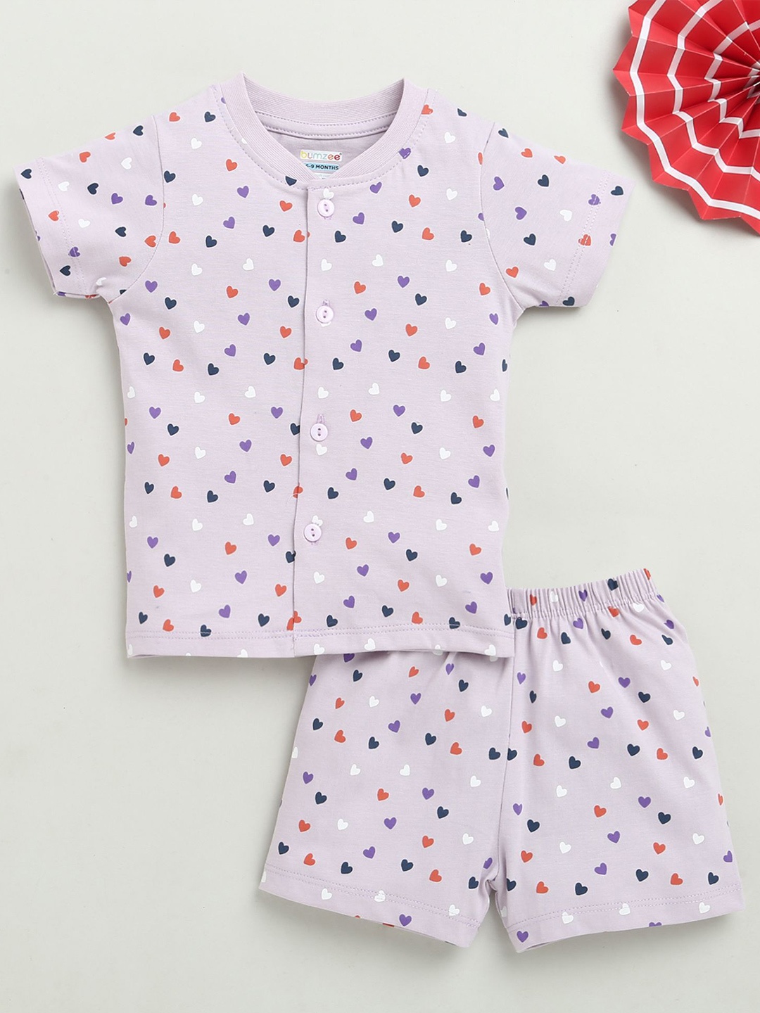 

BUMZEE Girls Printed Shorts, Lavender