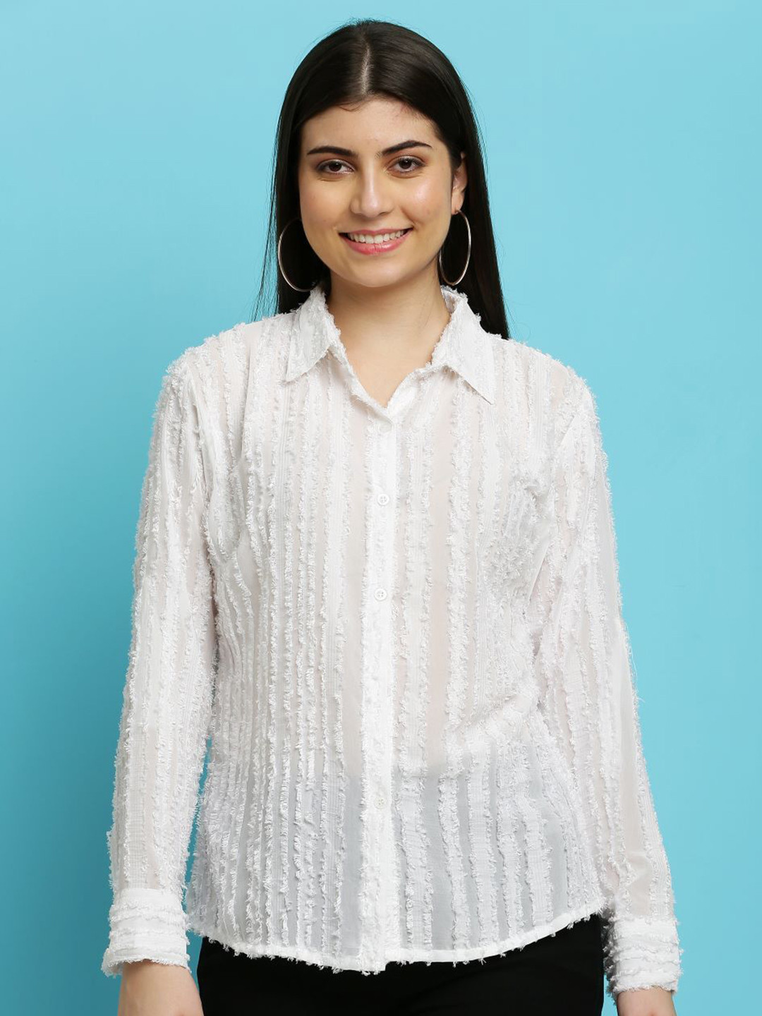 

Houseofchic Women Modern Opaque Casual Shirt, White
