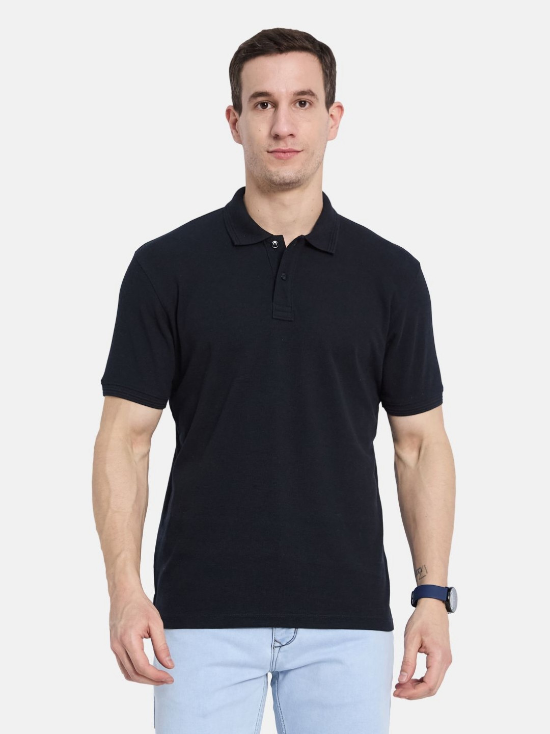 

Octave Men Polo Collar T-shirt, Navy blue