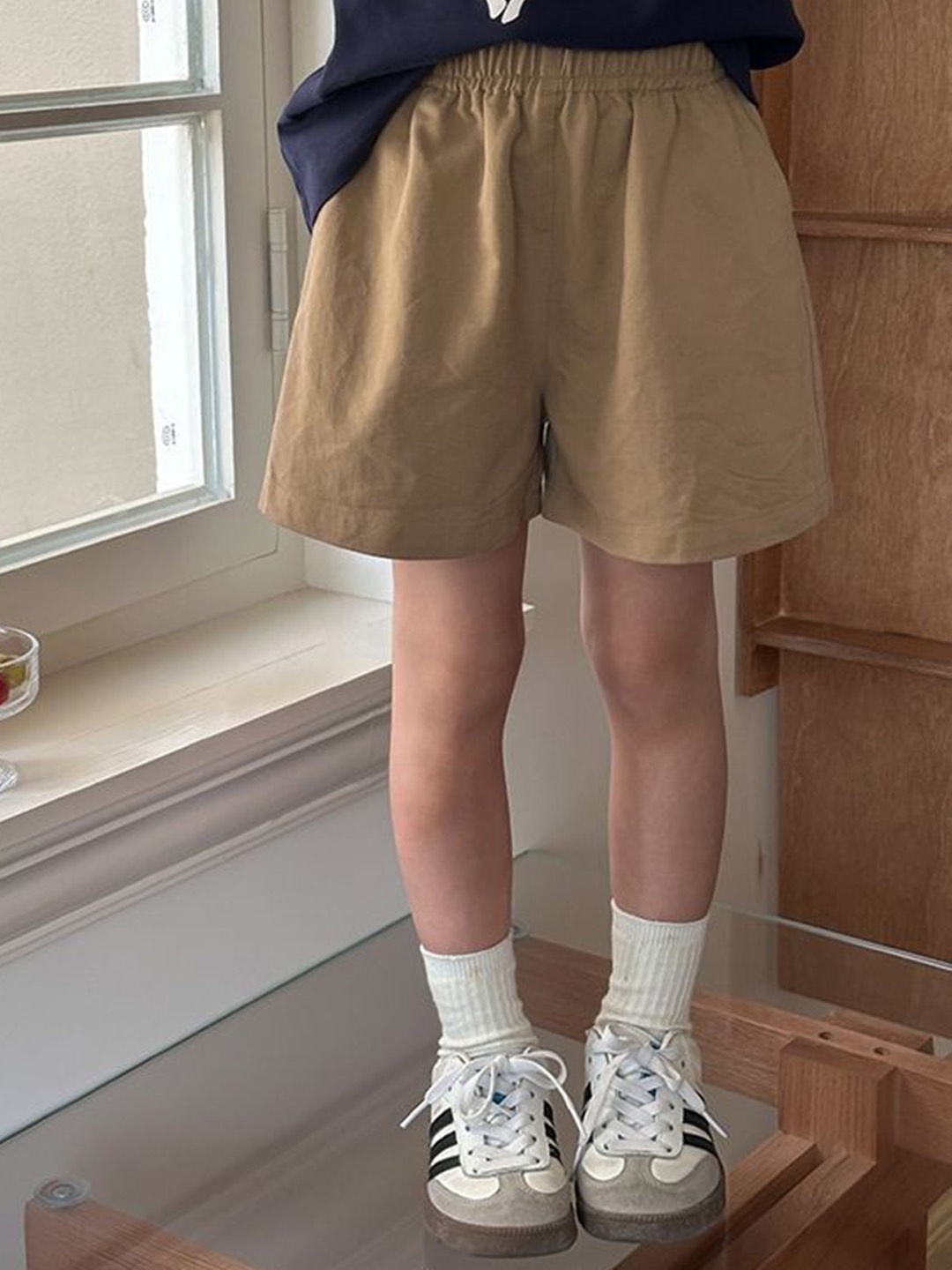 

LULU & SKY Girls High-Rise Shorts, Khaki