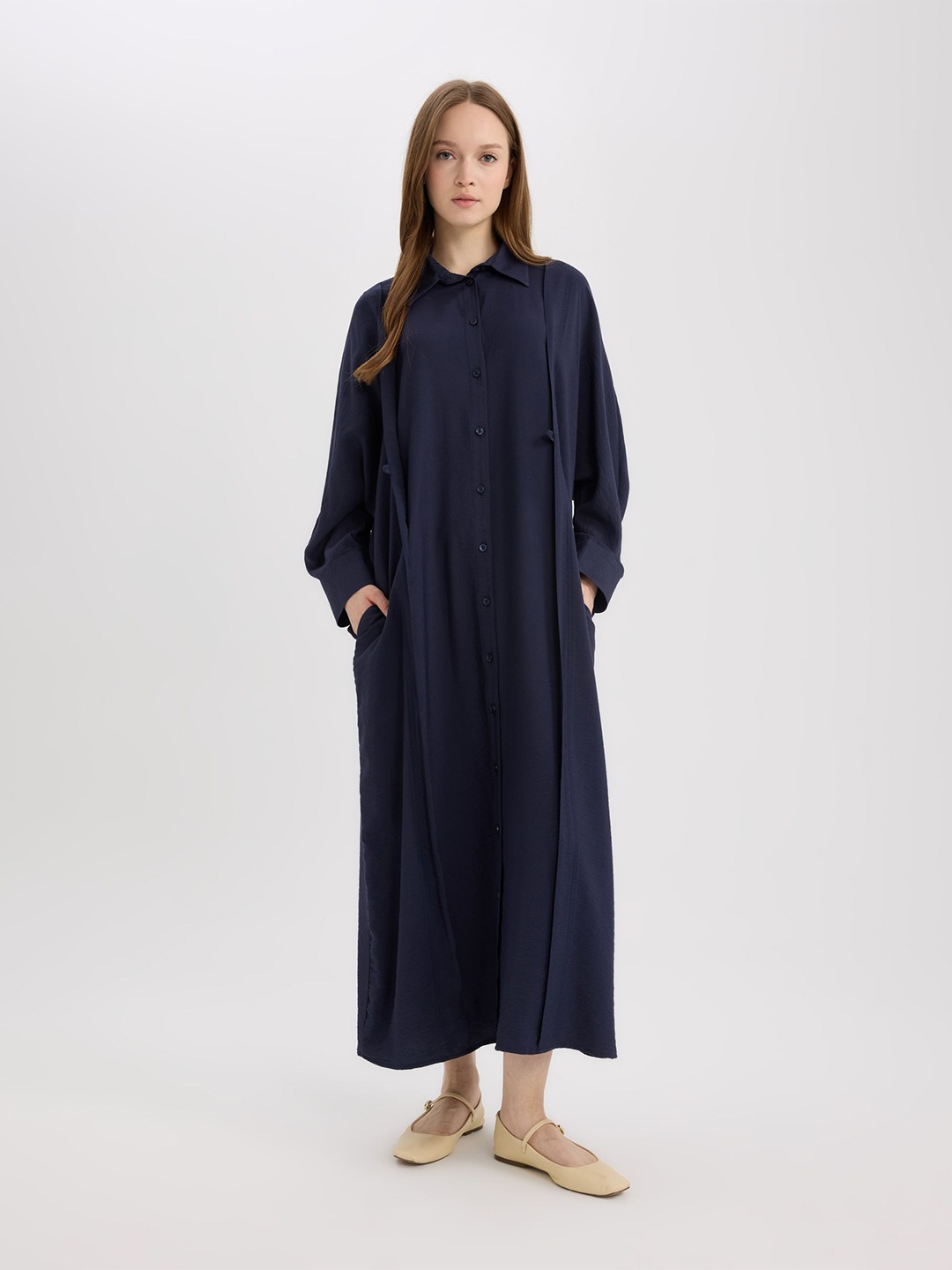 

DeFacto Shirt Midi Dress, Na