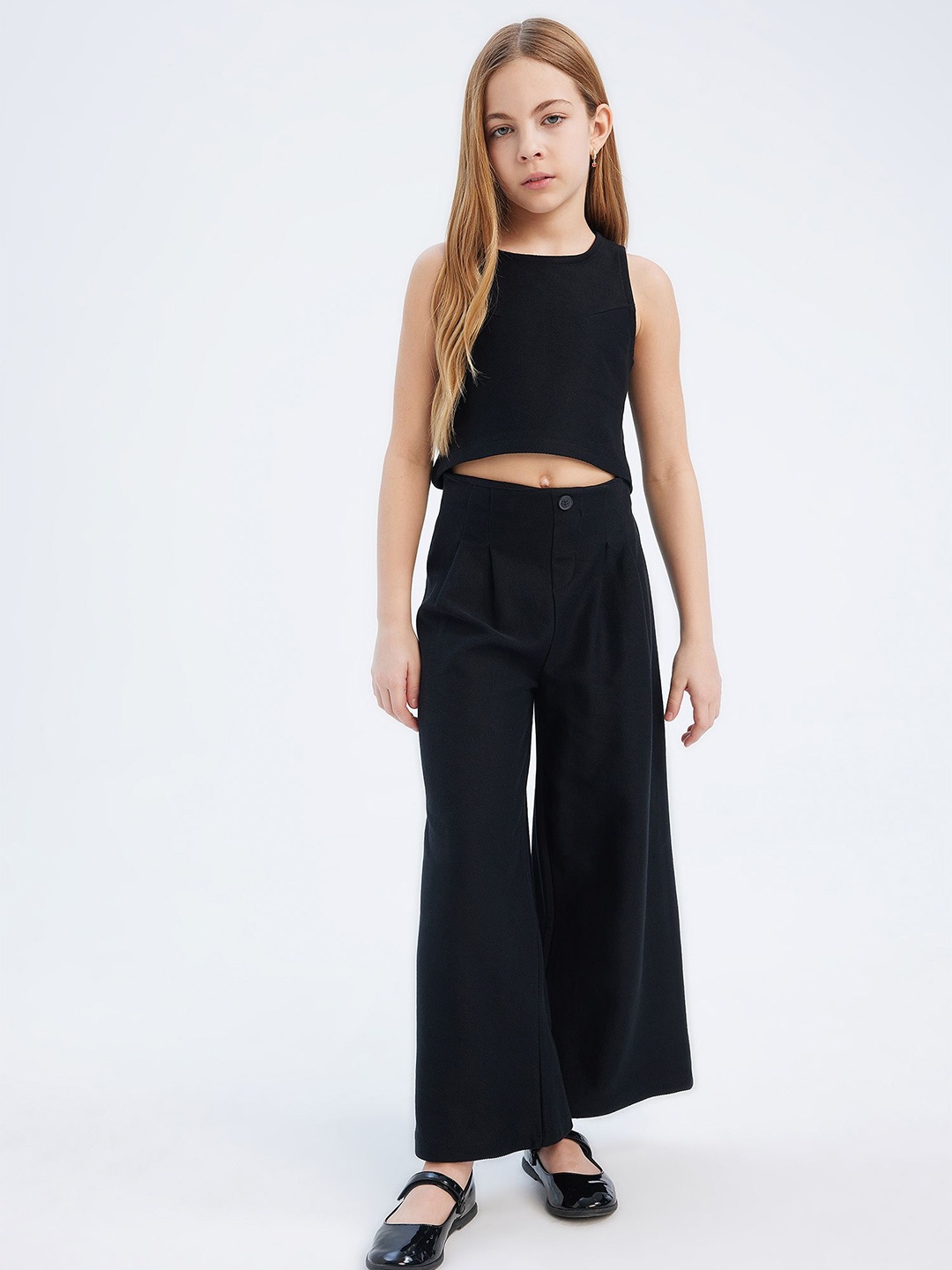 

DeFacto Girls Top with Trousers, Black