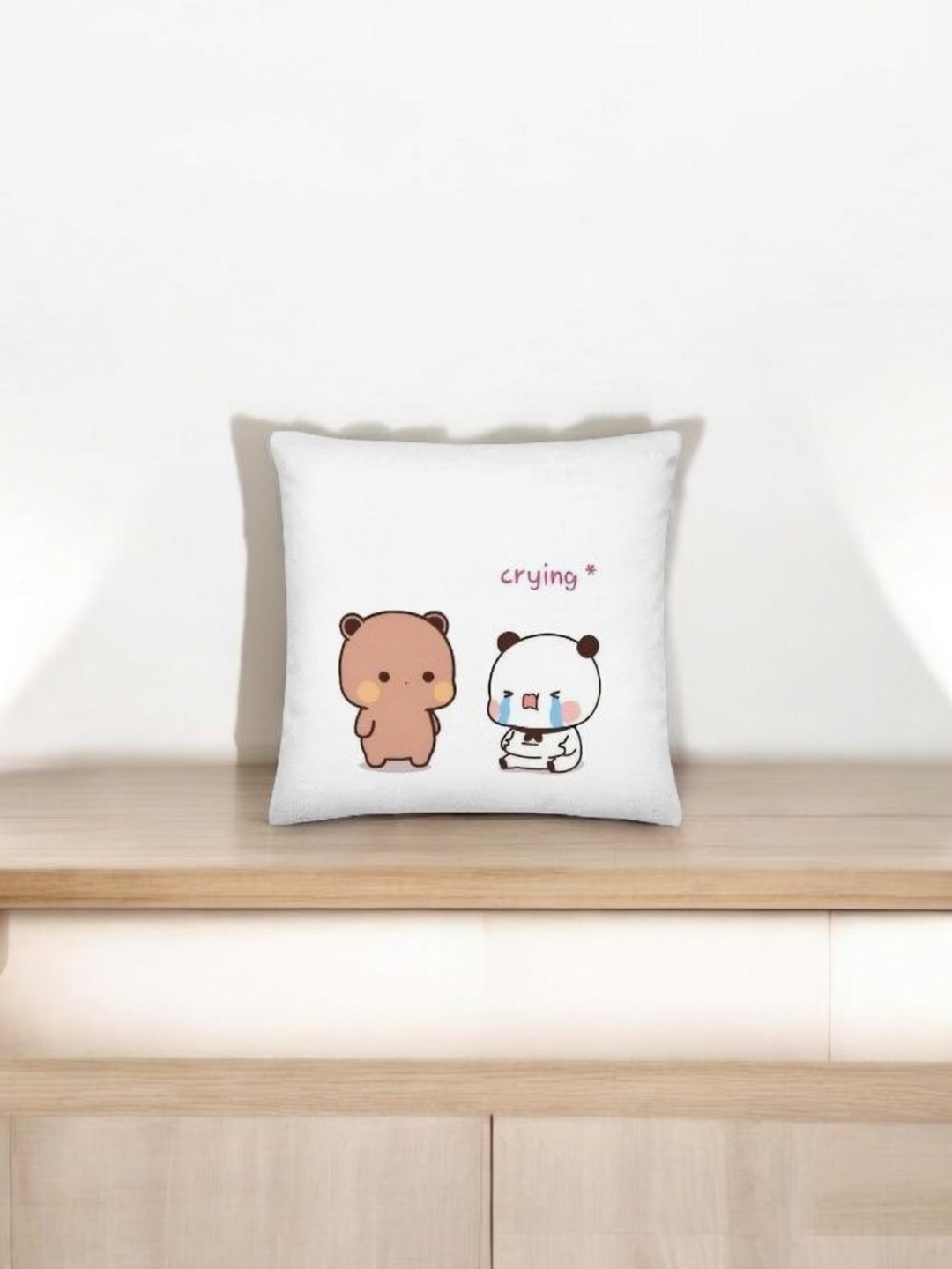 

Anikmart White & Brown Printed Square Shaped Pre-Filled Cushion