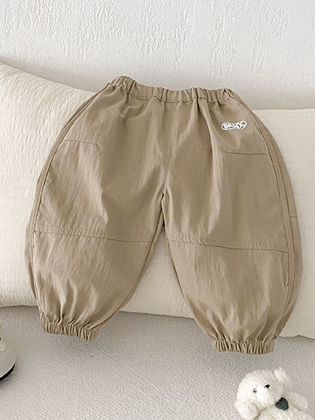 

LULU & SKY Boys Loose Fit High-Rise Trousers, Khaki