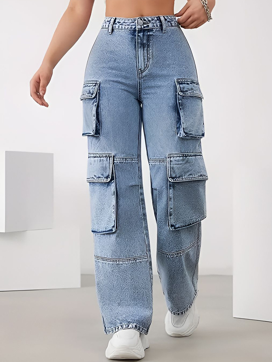 

The Roadster Lifestyle Co High Rise Denim Jeans, Navy blue