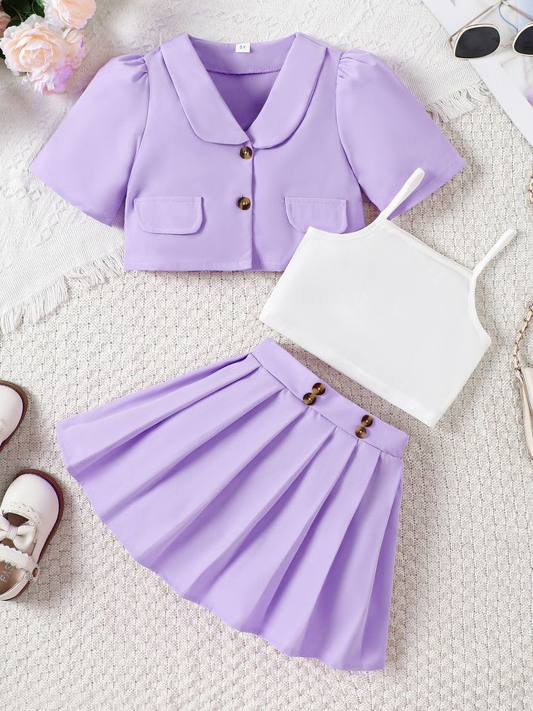 

LULU & SKY Girls Top with Skirt, Purple