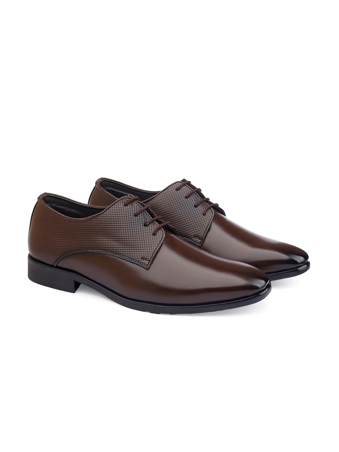 

riffway Men Leather Formal Derbys, Brown