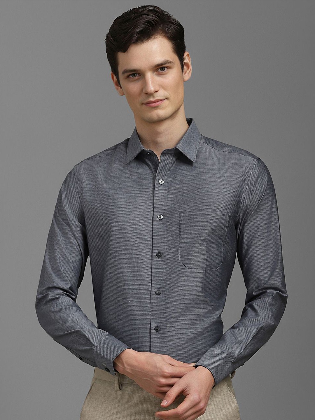 

Louis Philippe Men Slim Fit Opaque Formal Shirt, Grey