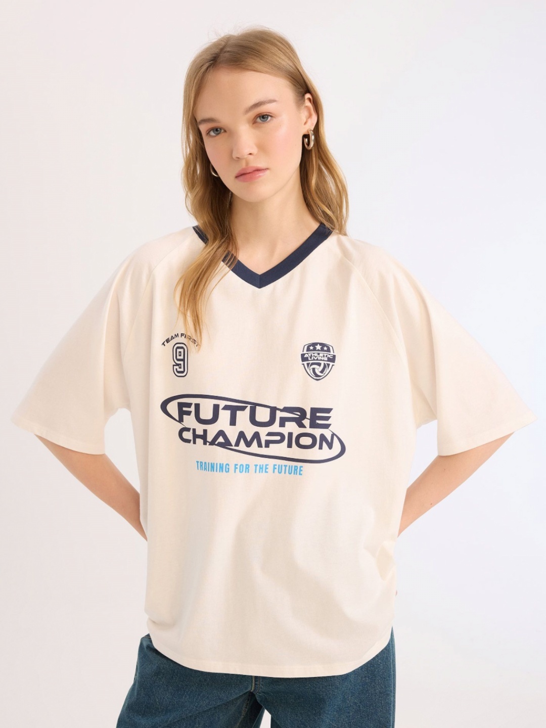 

DeFacto Women Sports Printed Applique T-shirt, Na