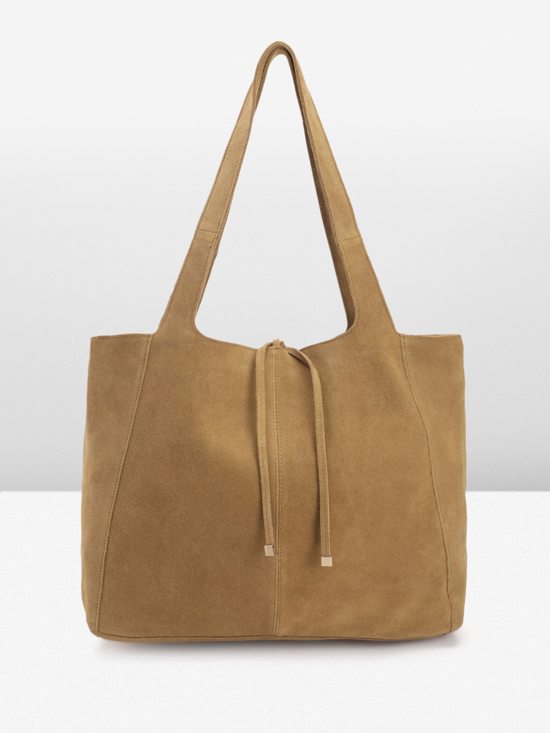 

MANGO Suede Shopper Tote Bag, Camel brown