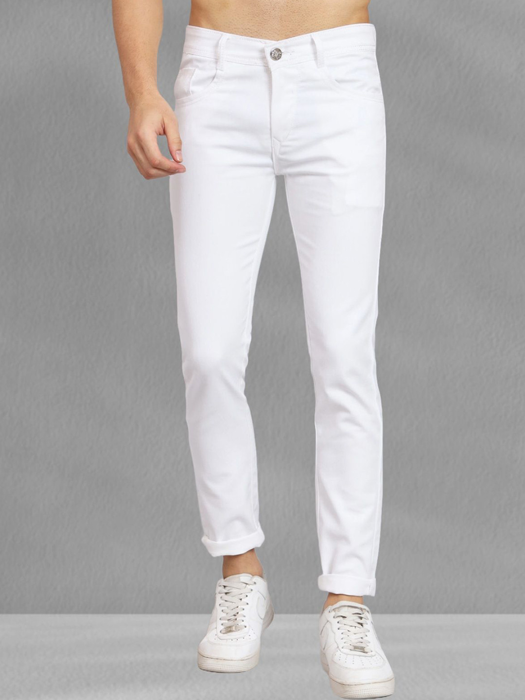 

COMFITS Men Classic Slim Fit Jeans, White