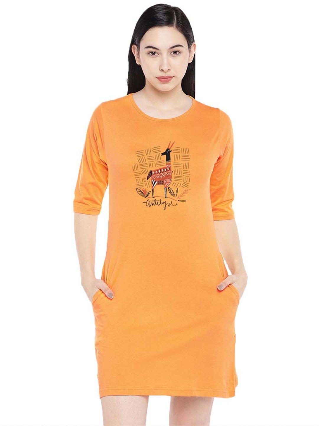 

Moda Rapido Print T-shirt Dress, Yellow