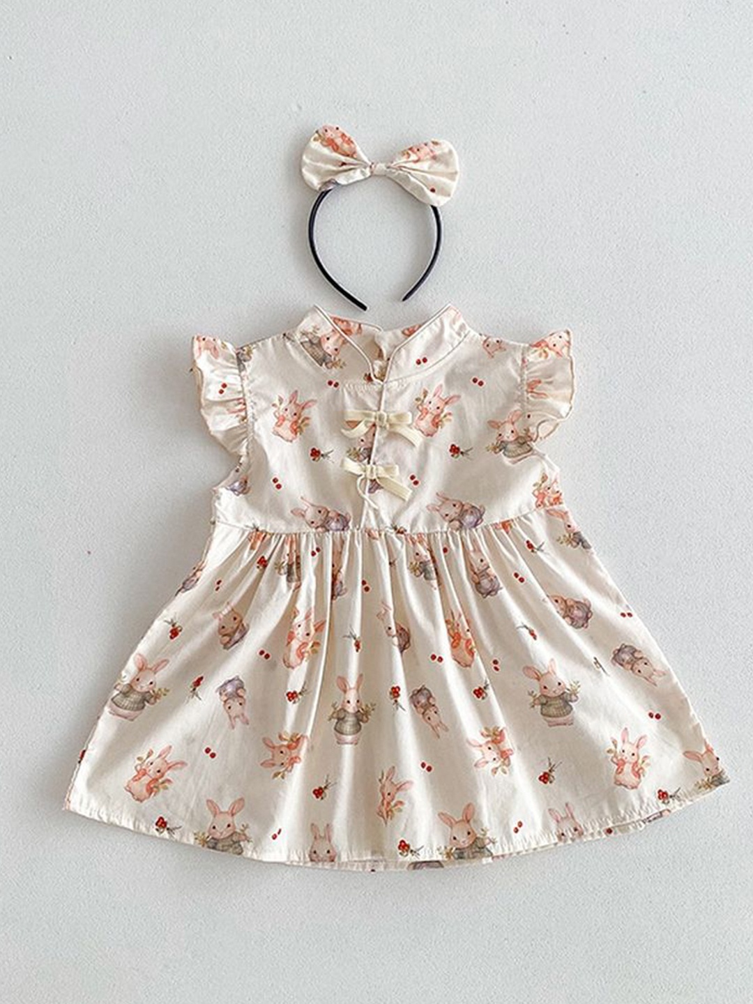 

LULU & SKY Floral Print Fit & Flare Dress, Beige