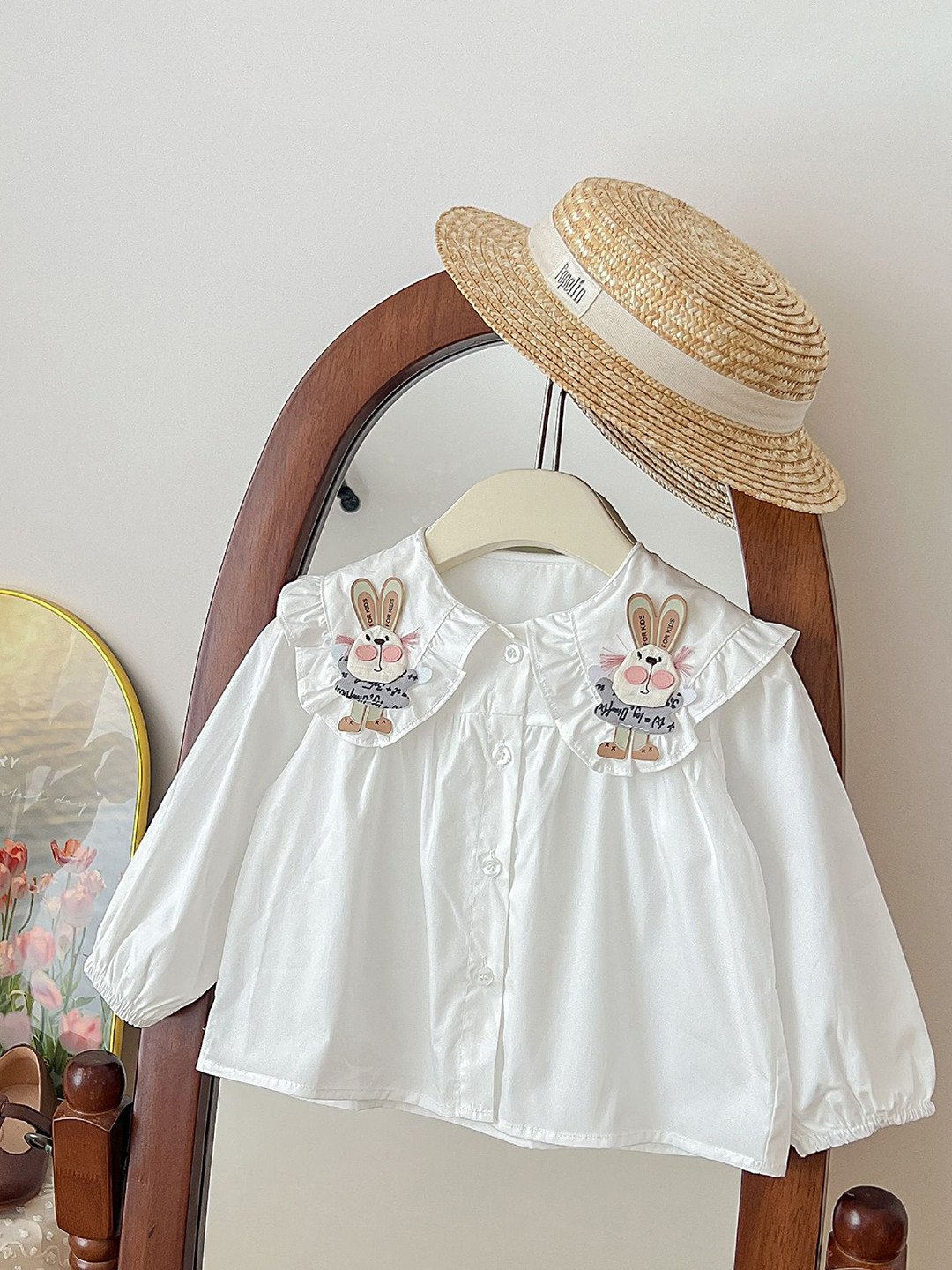 

LULU & SKY Girls Floral Opaque Printed Casual Shirt, White