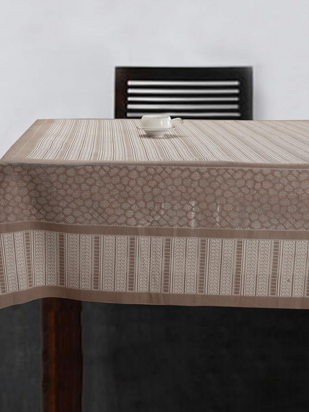 

Homerz Brown Striped Cotton 6-Seater Table Cover