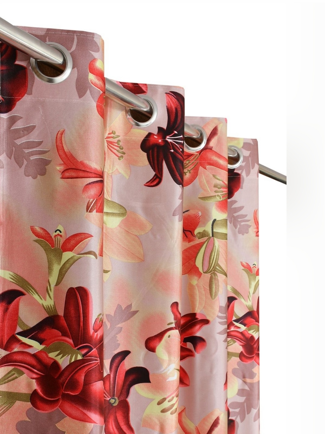 

Galaxy Home Decor Maroon Set of 2 Floral Window Curtain