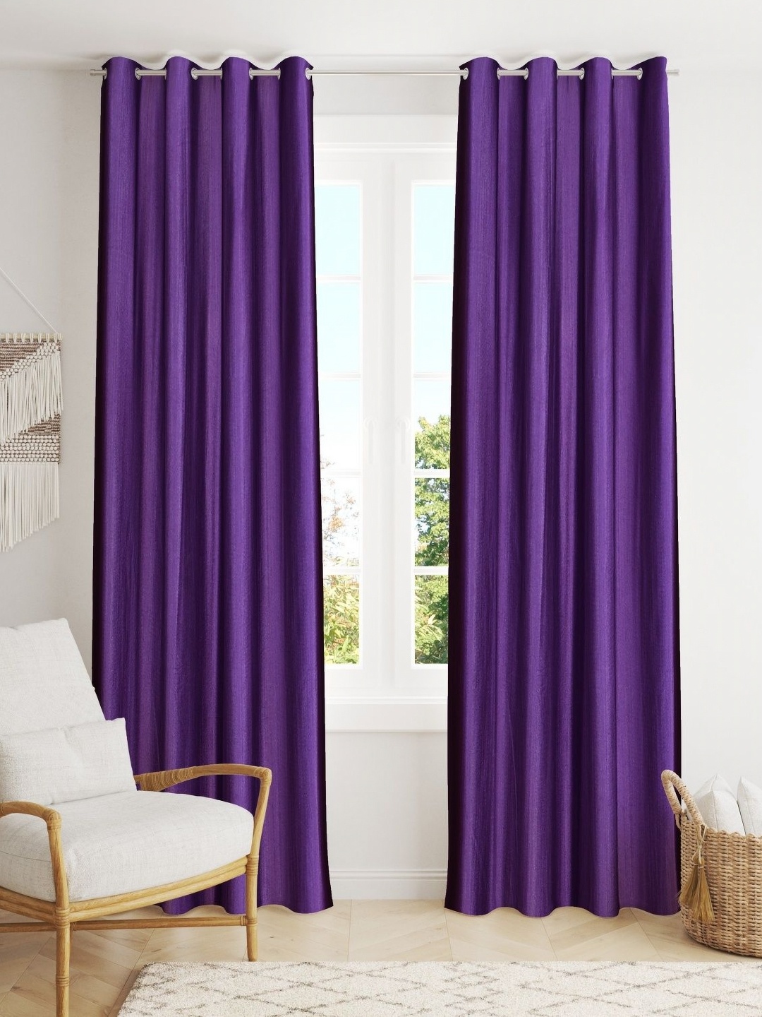 

Galaxy Home Decor Purple Set of 2 Long Door Curtain