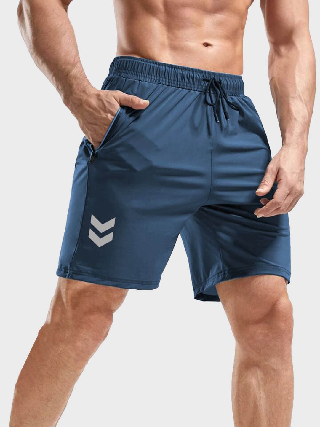 

3Colors Men Low-Rise Running Sports Shorts, Turquoise blue