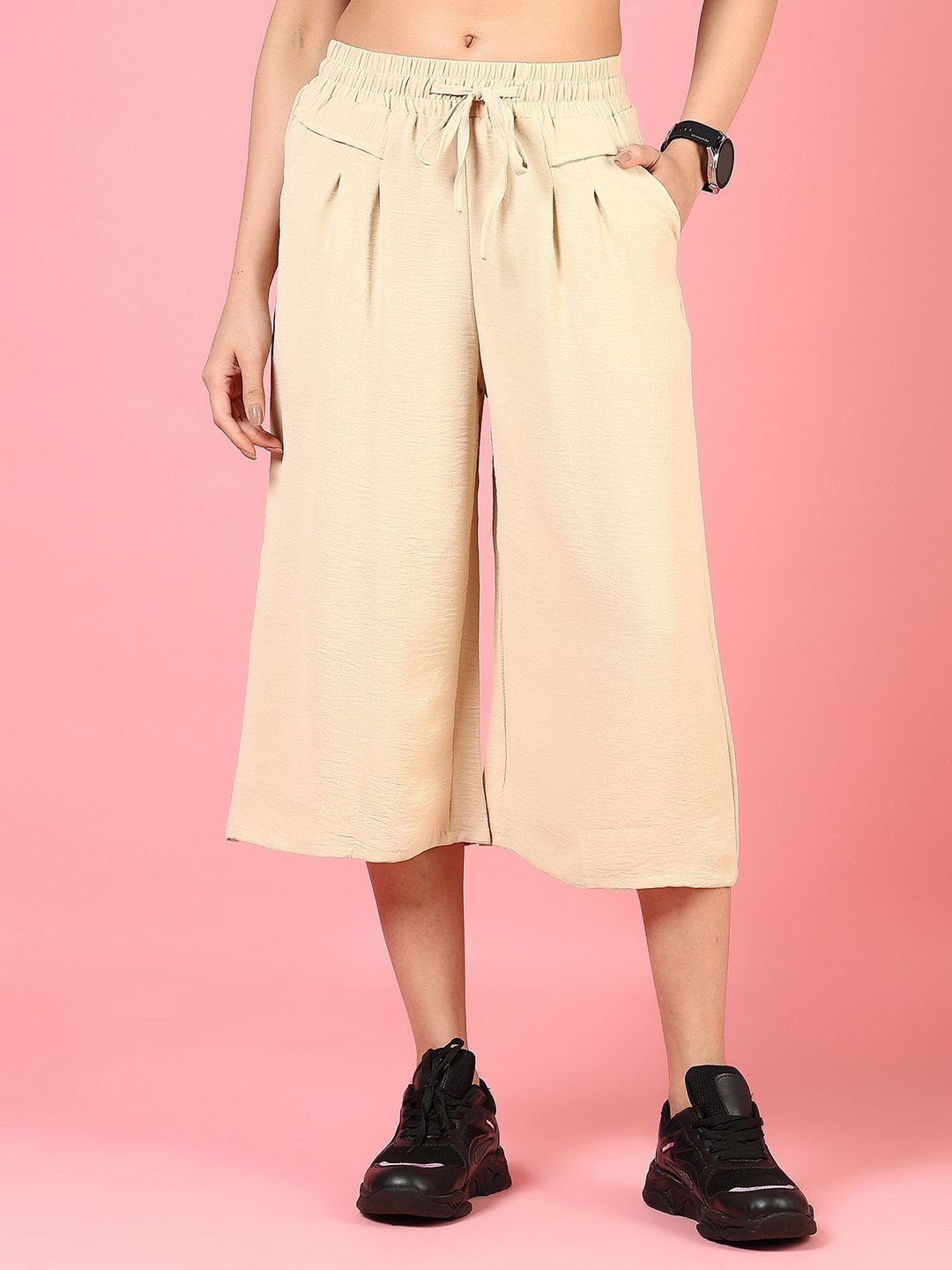 

V-Mart Women Capris, Beige