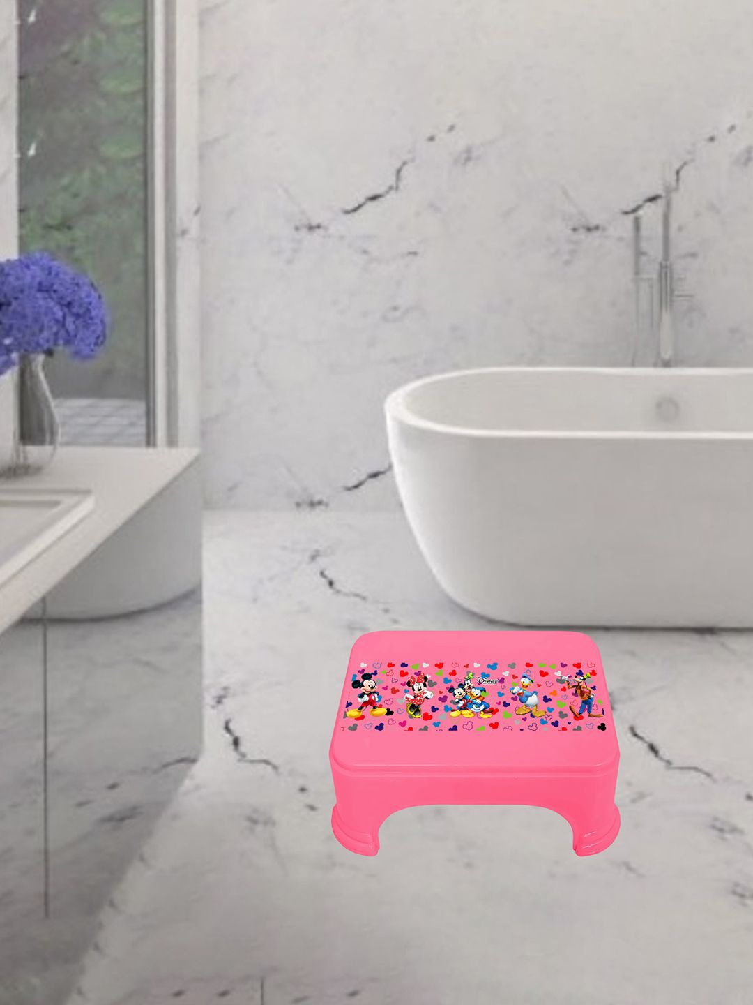 

Kuber Industries Pink & Blue Abstract Plastic Bath Accessories Set