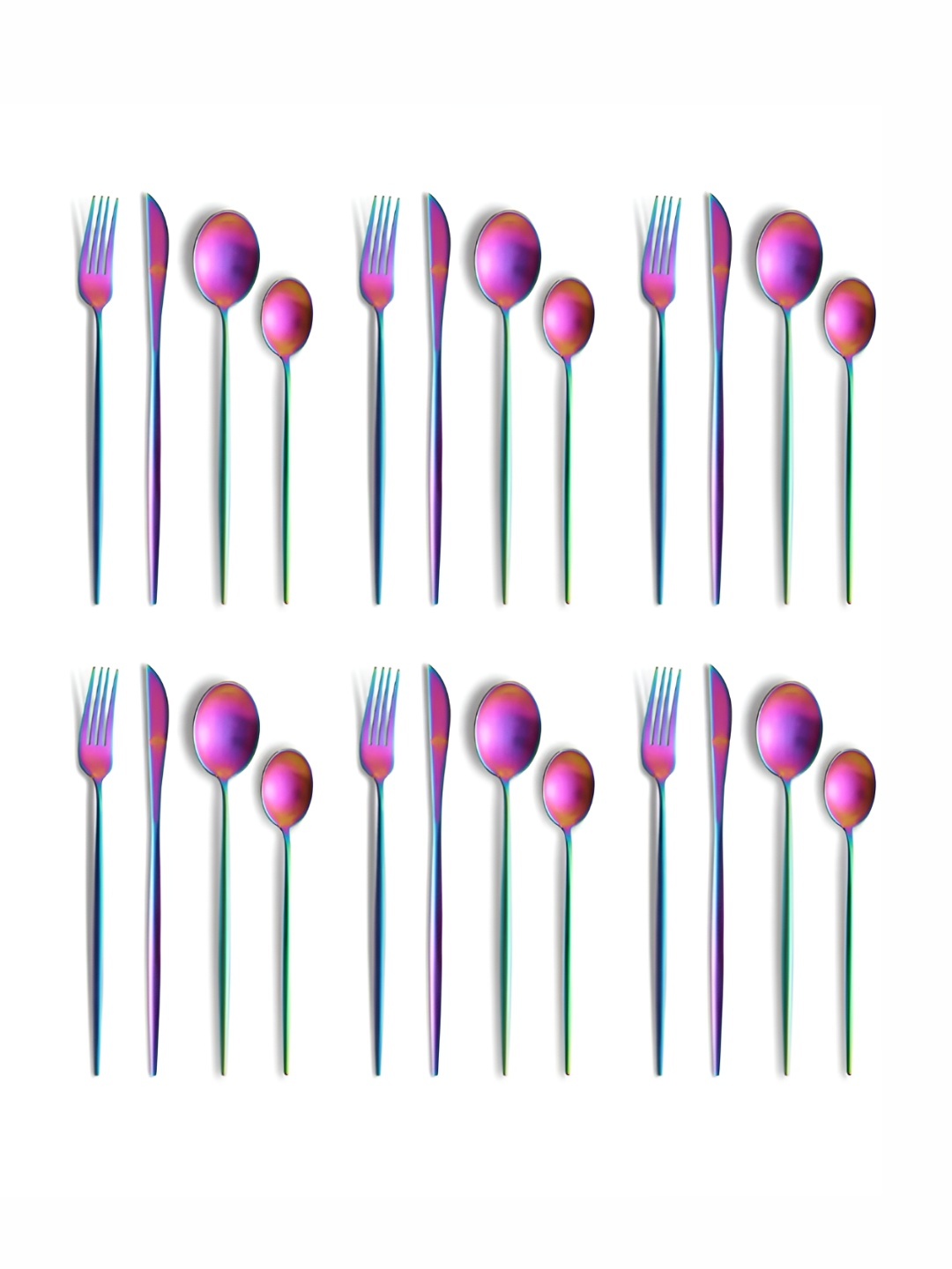 

YELONA 20-Piece Rainbow Silverware Flatware Cutlery Set, Purple