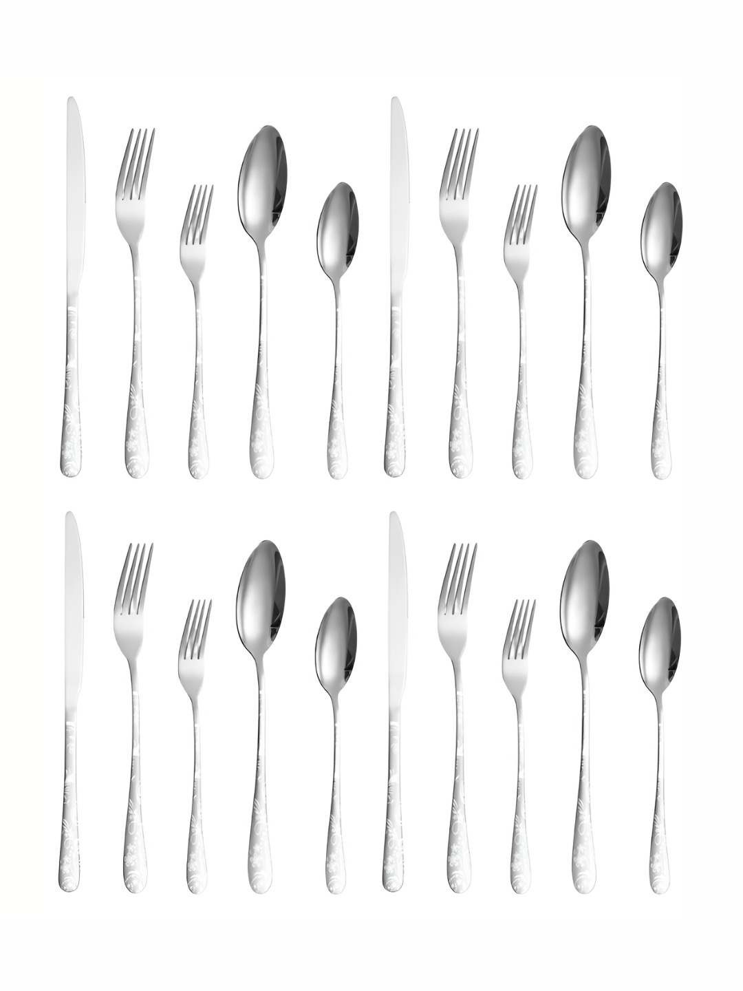 

YELONA 20-Piece Silver Silverware Flatware Cutlery Set
