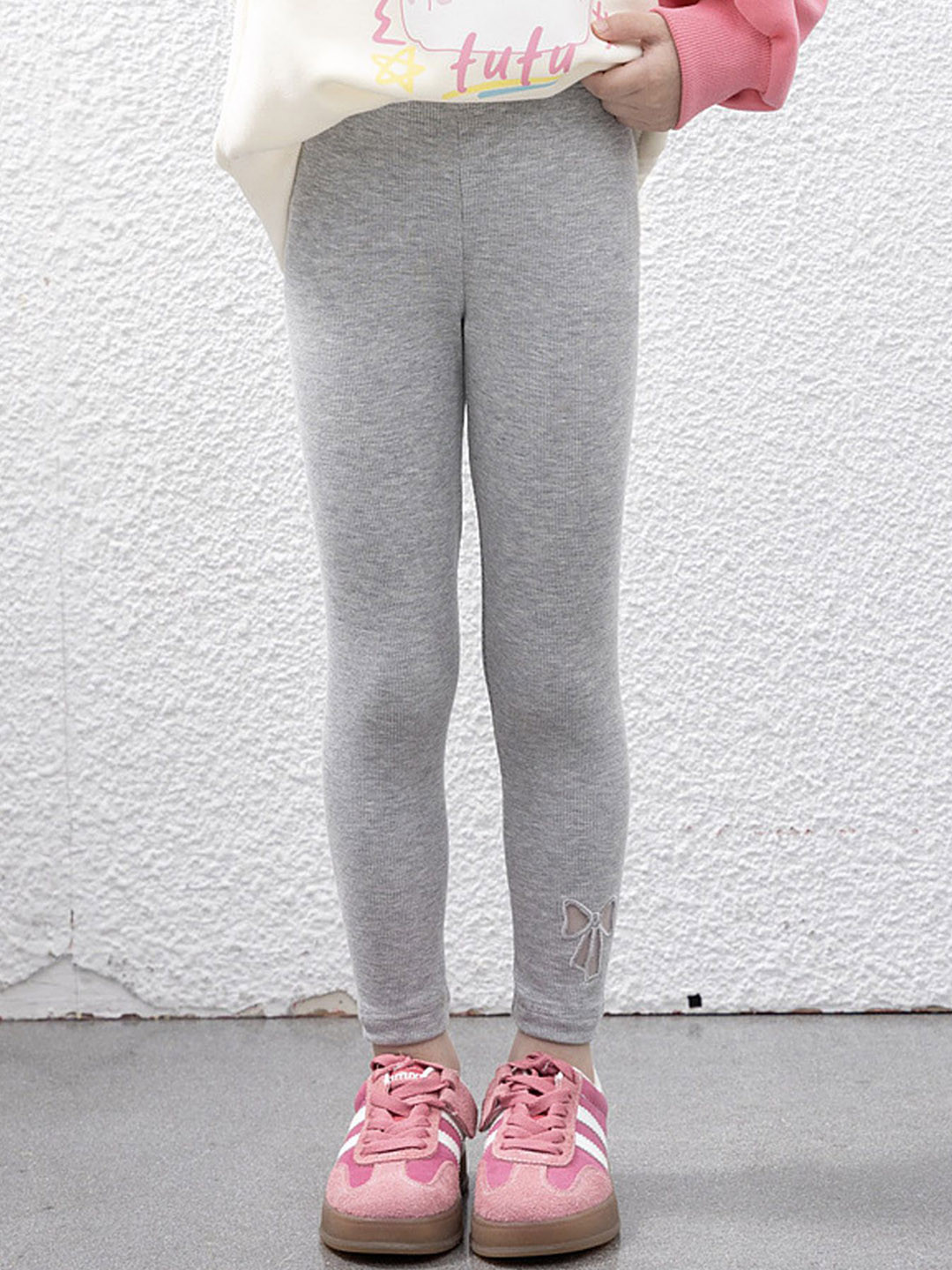 

LULU & SKY Girls Mid-Rise Ankle-Length Leggings, Grey