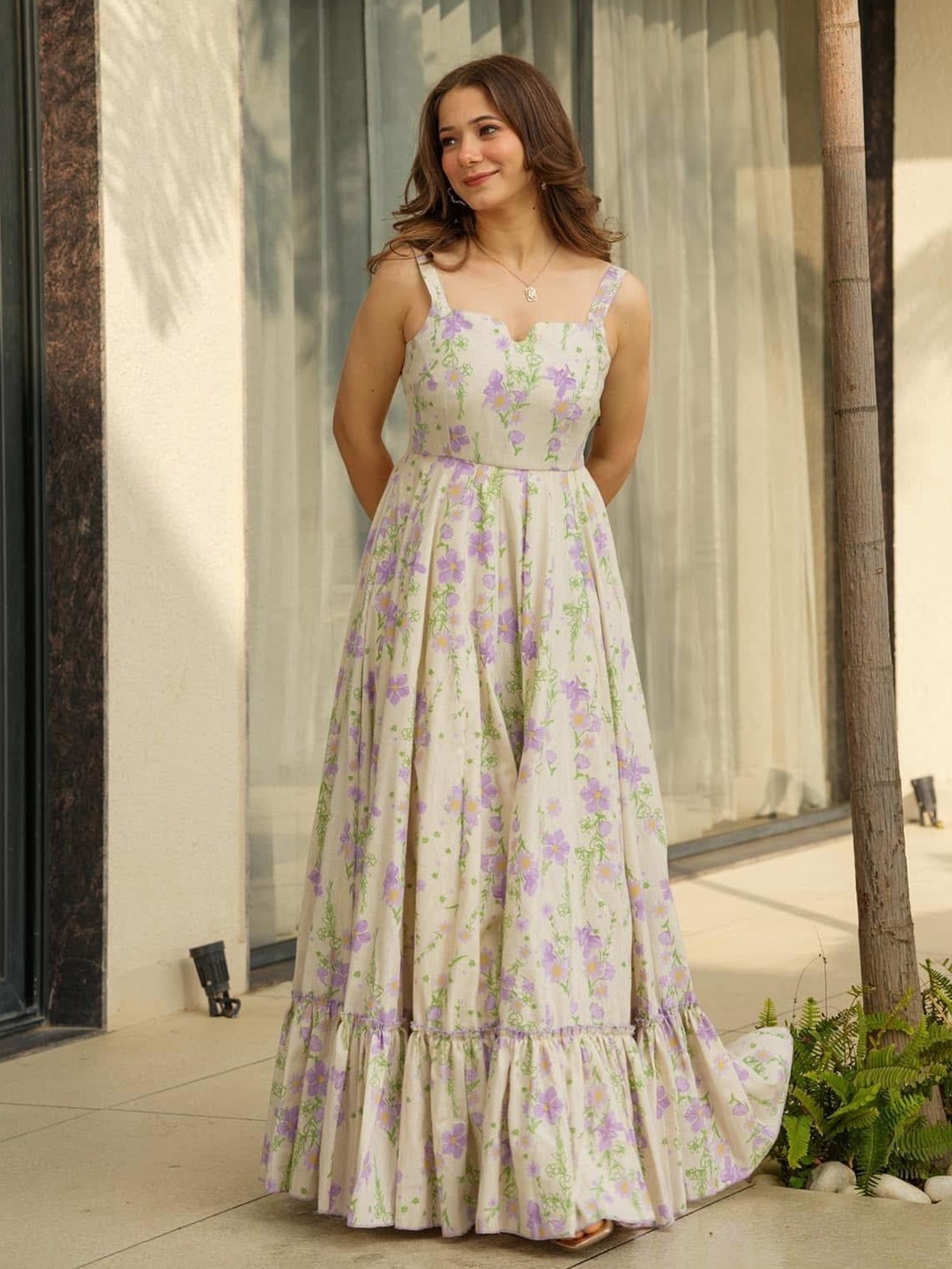 

KALINI Floral Print Maxi Dress, Purple