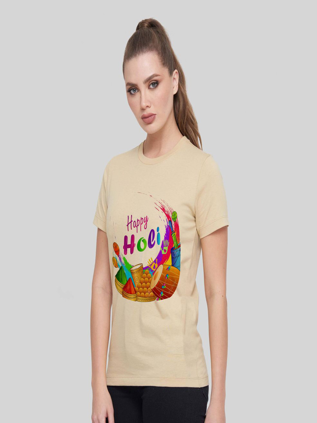 

Shiv traders collection Women Printed T-shirt, Yellow