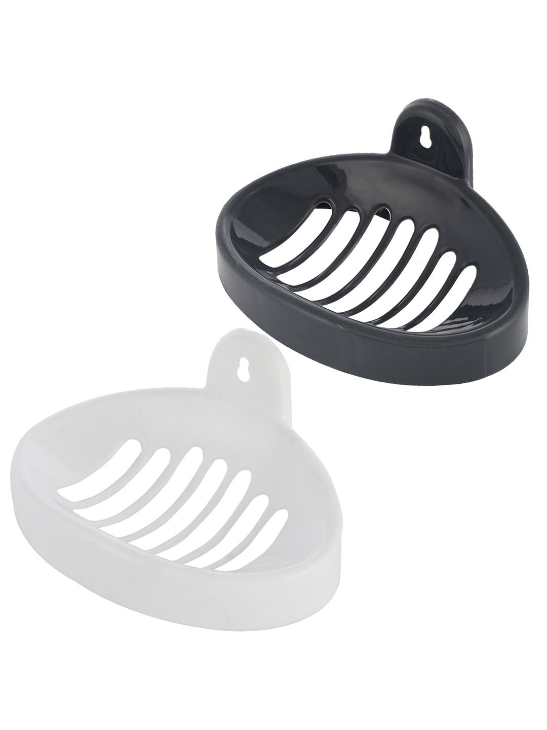 

Kuber Industries Grey & White 2 piece Solid Plastic Soap Dish