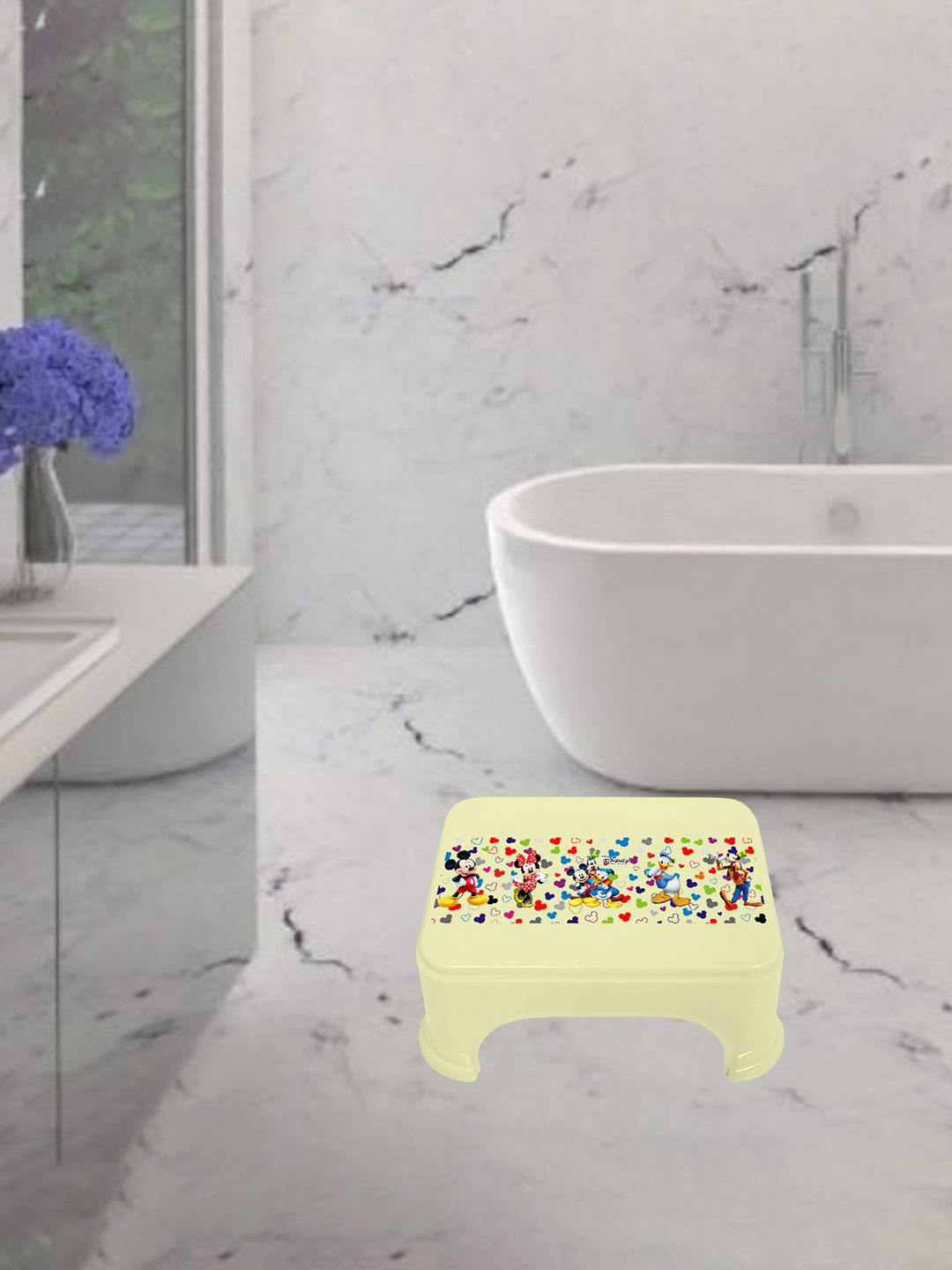 

Kuber Industries Cream-Coloured & Red Abstract Plastic Bath Accessories Set