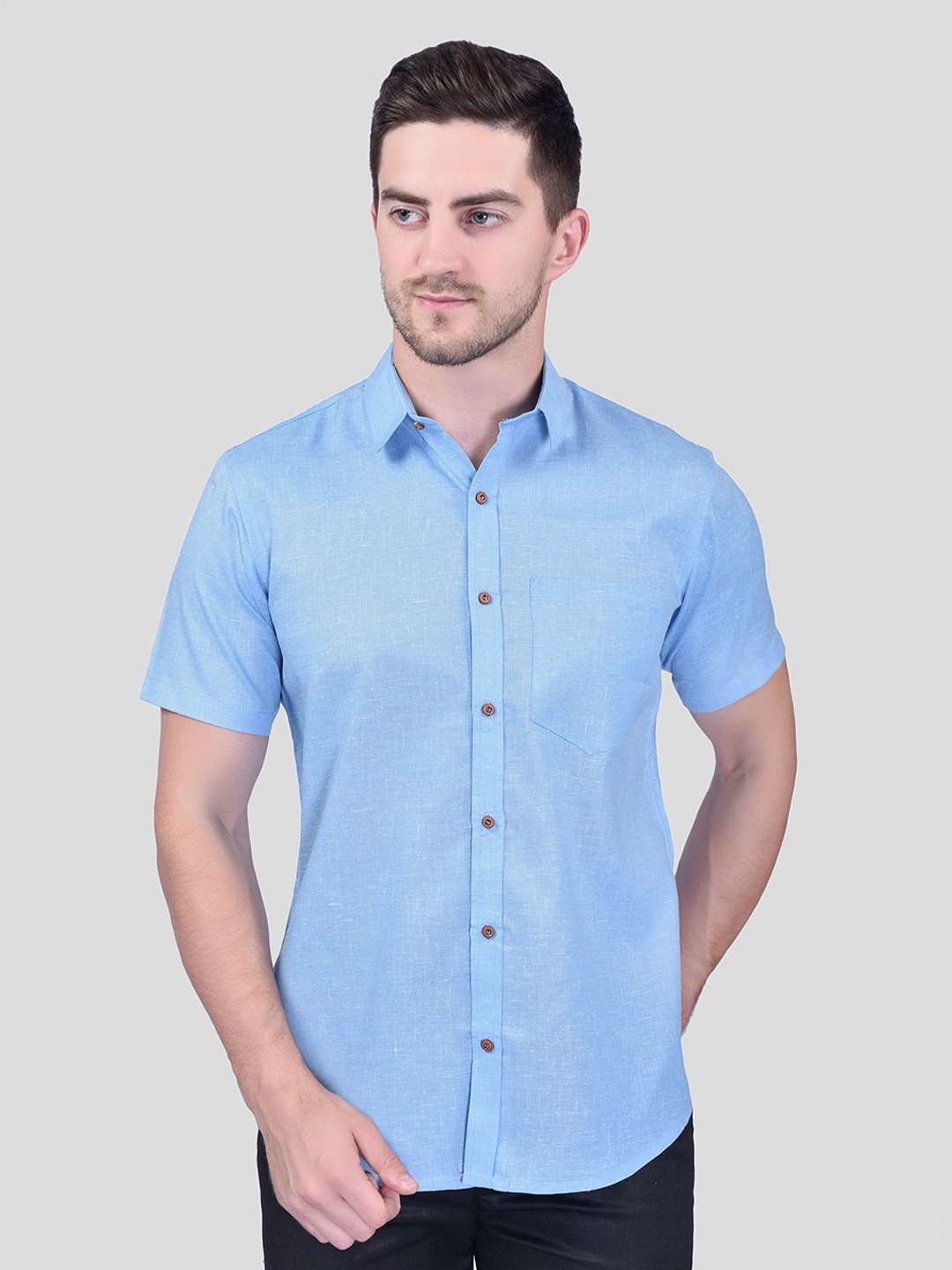 

Moda Rapido Men Classic Opaque Casual Shirt, Blue