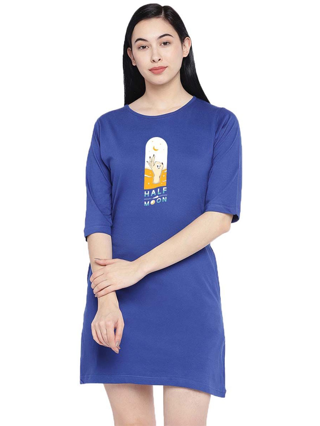 

Moda Rapido Print T-shirt Dress, Blue