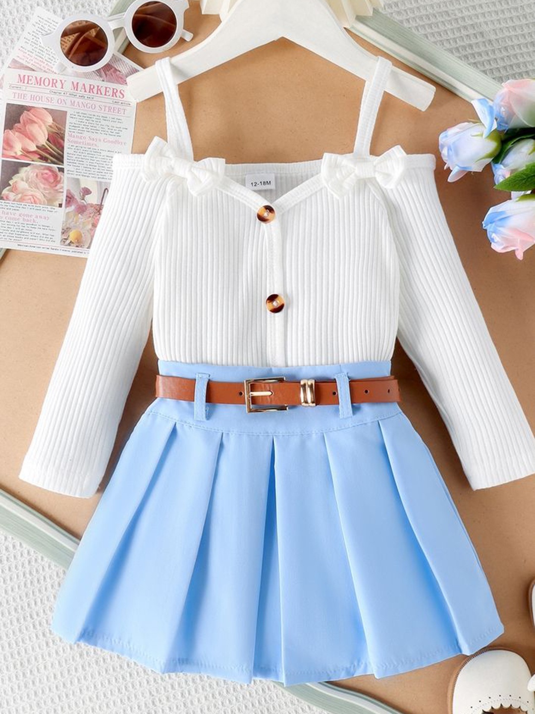 

LULU & SKY Girls Top with Skirt, Blue