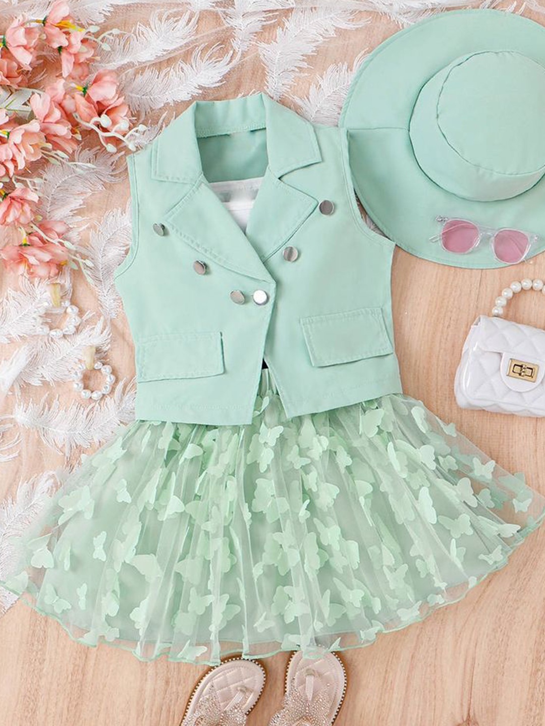 

LULU & SKY Girls Top with Skirt, Green