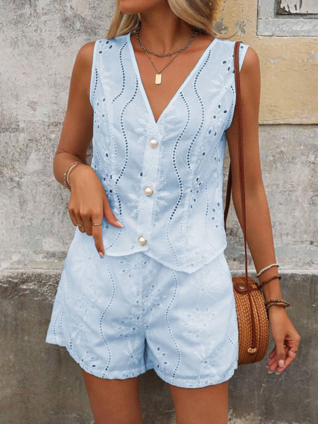 

all about you Schiffi Top With Shorts Co-Ords, Blue