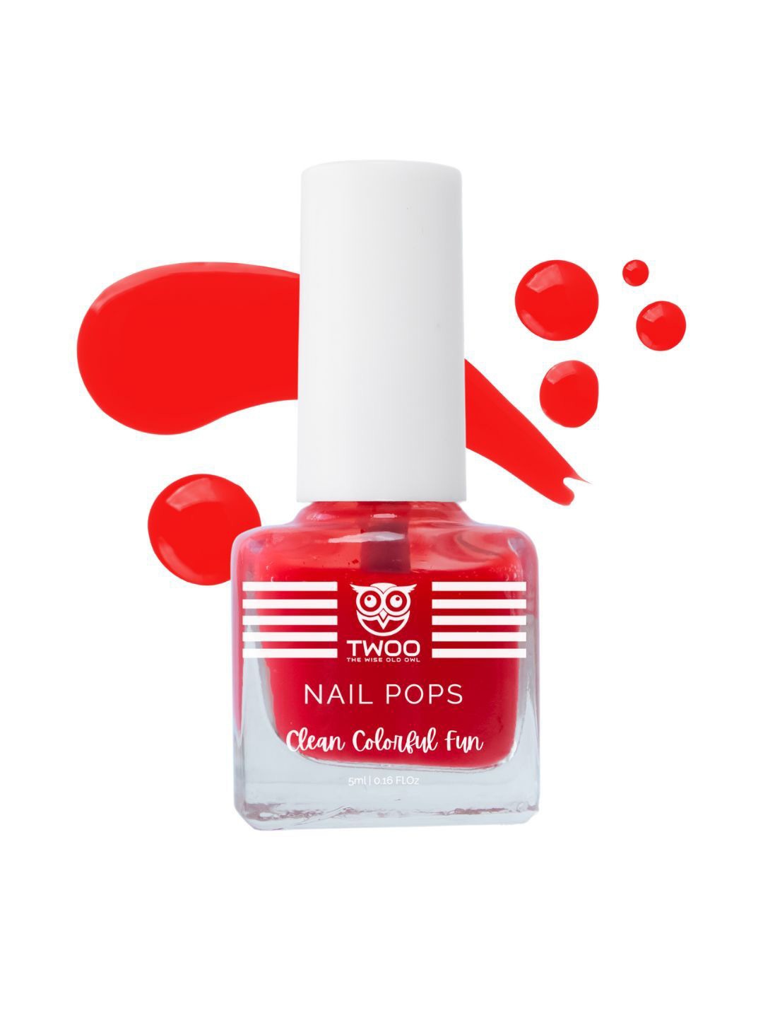 

TWOO The Wise Old Owl Girls Nail Pops Nail Polish- 5 ml Coral Candy, Red