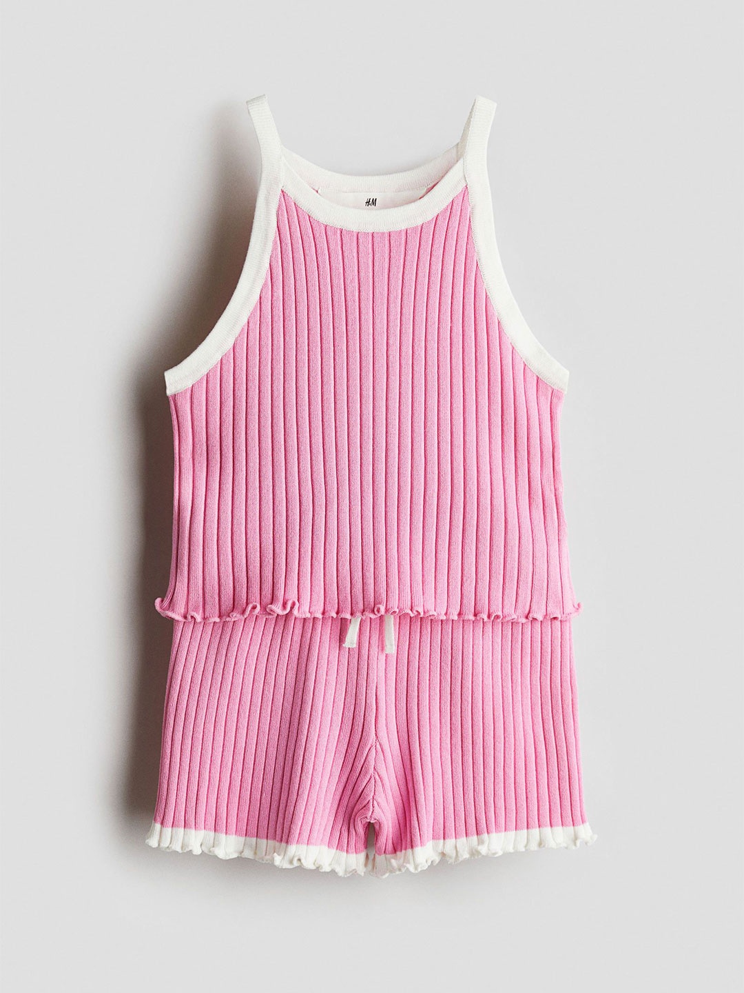 

H&M 2-Piece Rib-Knit Set, Pink