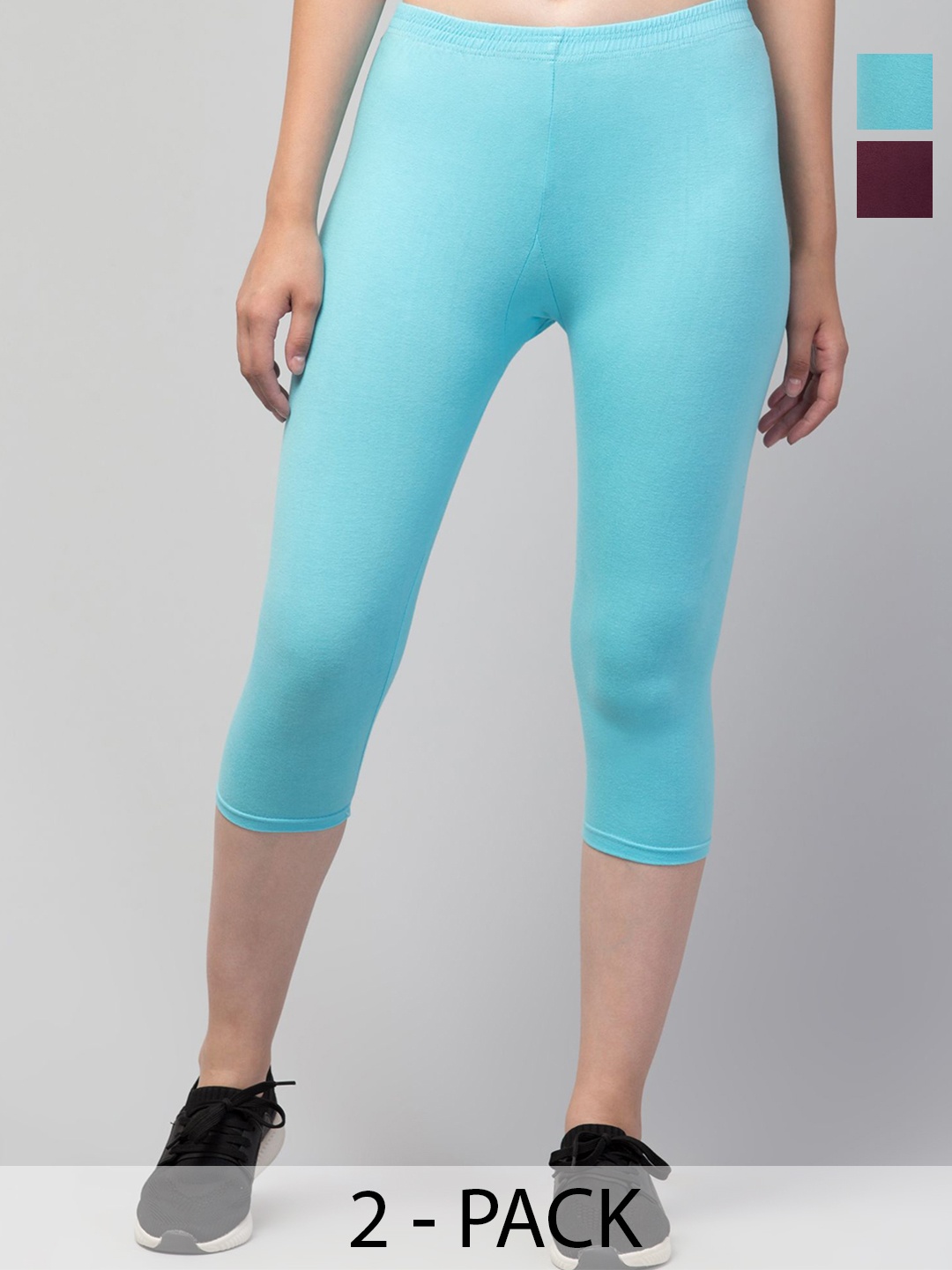 

UllasPemium Women Skinny Fit Capris, Turquoise blue