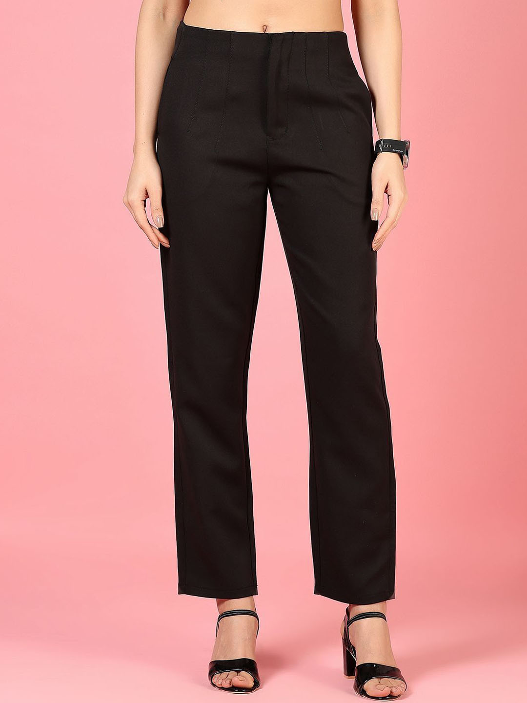 

V-Mart Women Slim Fit Trousers, Black