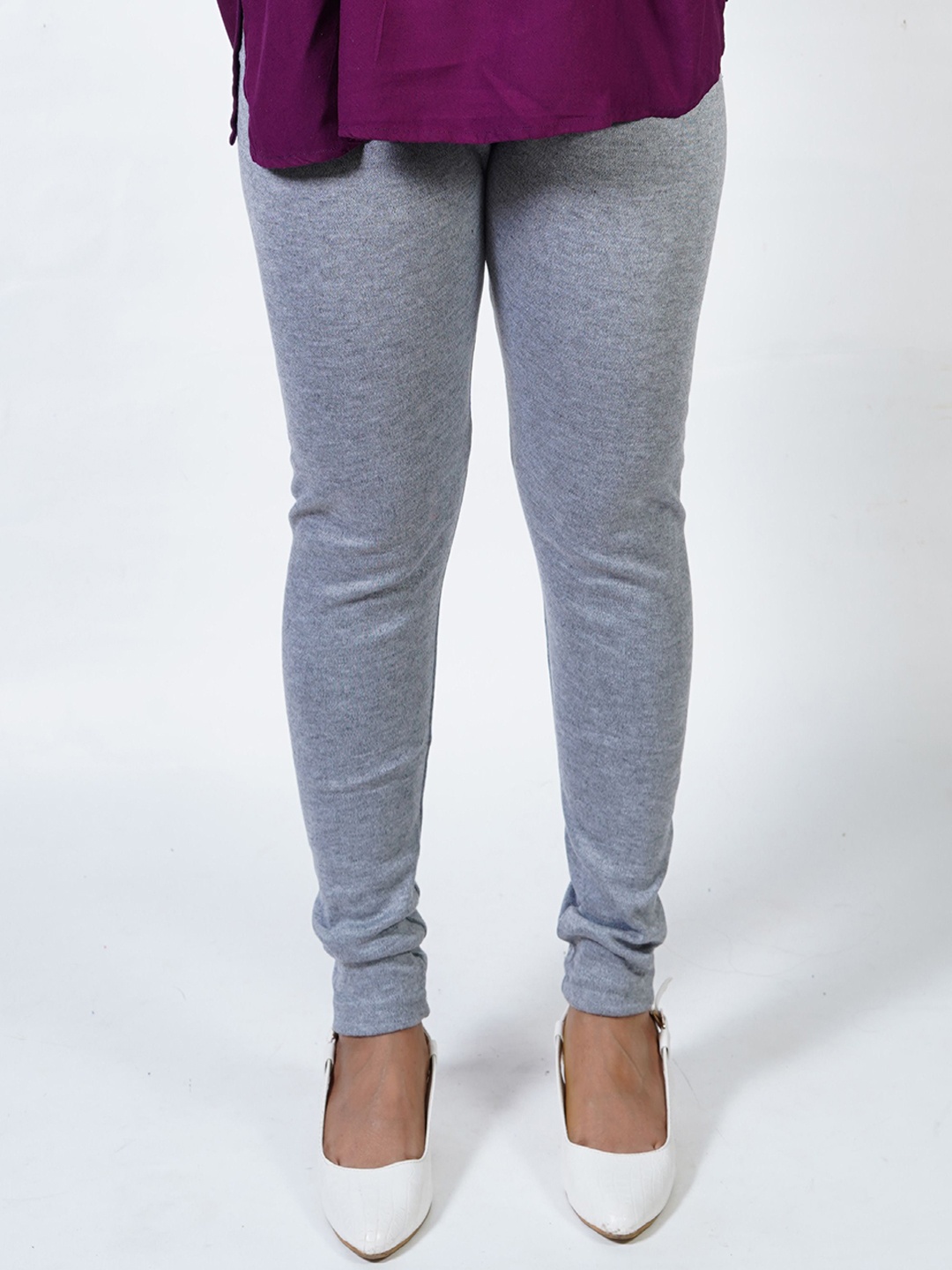 

URBAN KANYA Mid-Rise Churidar-Length Leggings, Grey