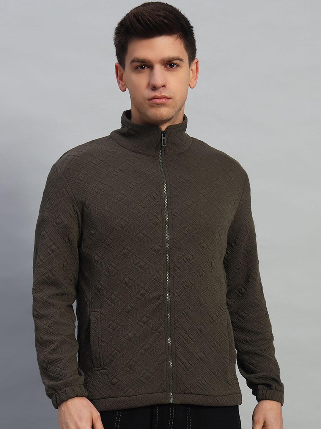 

NATURE CRAFT Men Fleece Lightweight Sporty Jacket, Olive