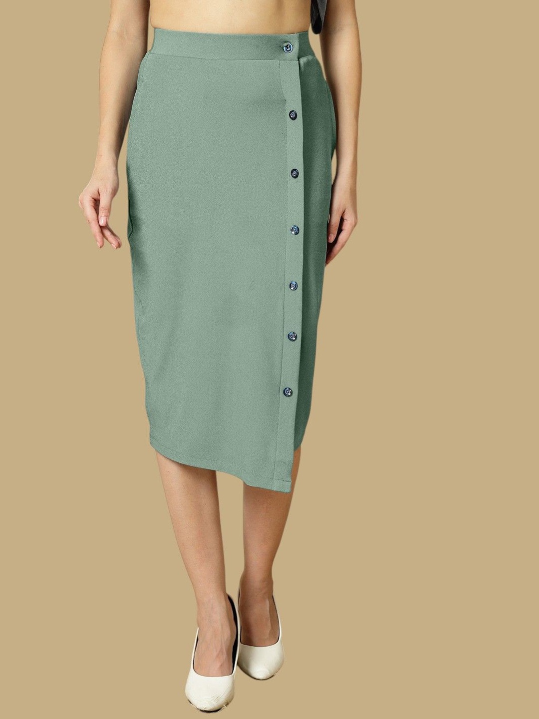 

Chemistry Pencil Midi Skirt, Green