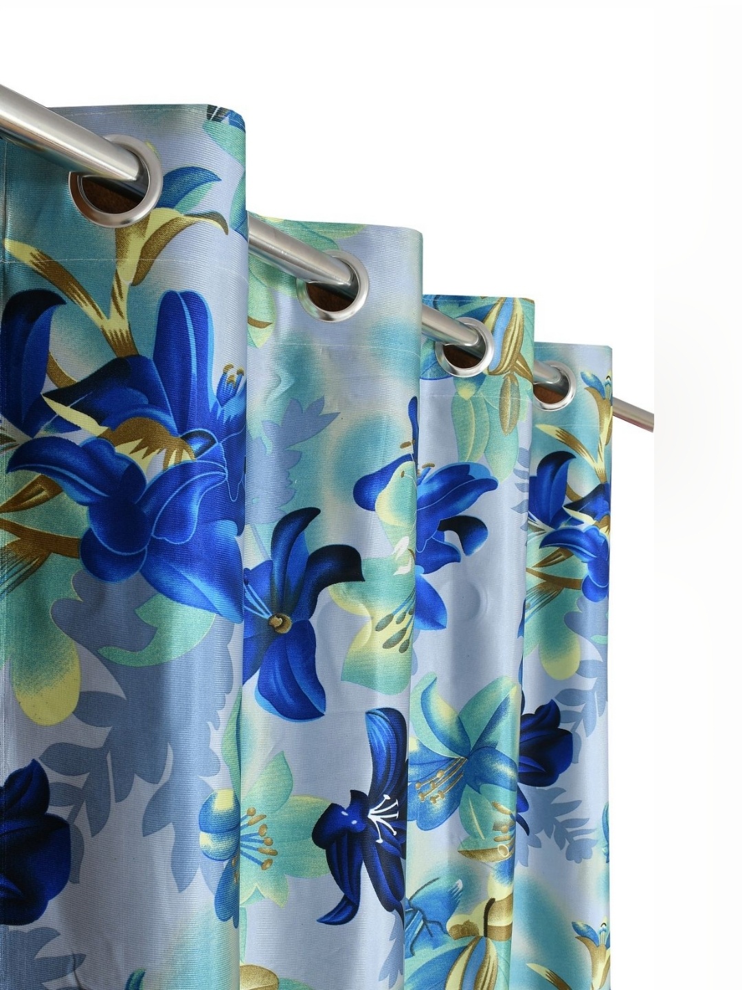 

Galaxy Home Decor Blue Set of 2 Floral Window Curtain