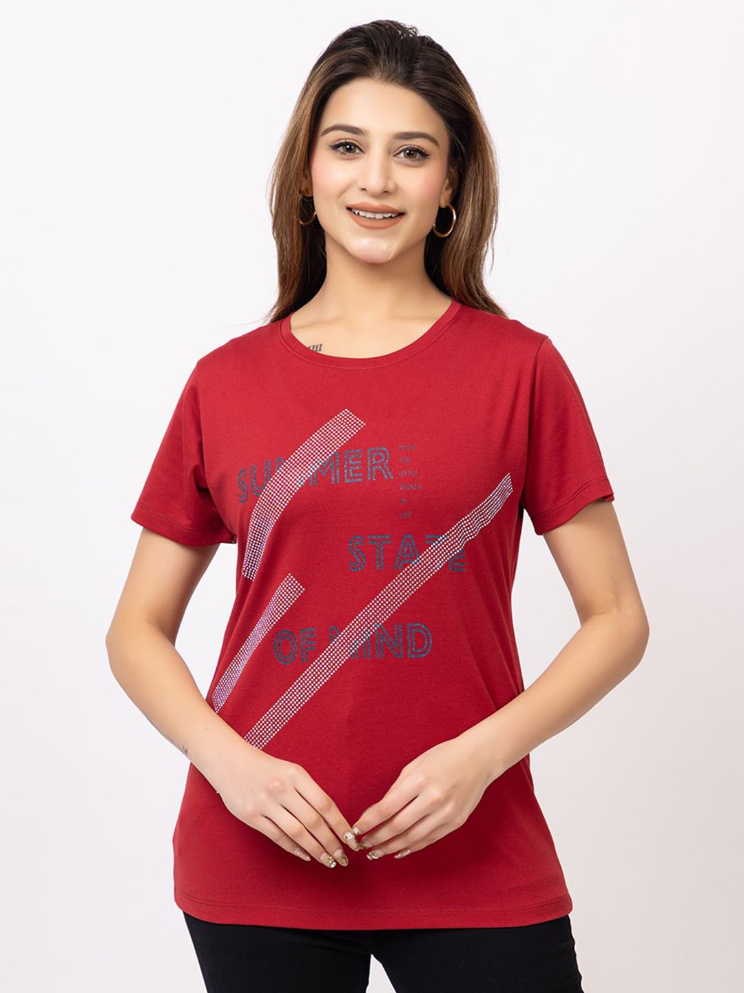 

GFO Print Cotton Top, Red