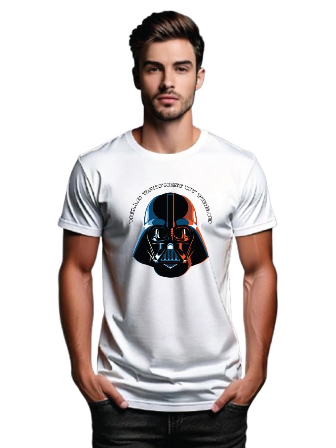 

Tantra Men Printed Raw Edge T-shirt, White