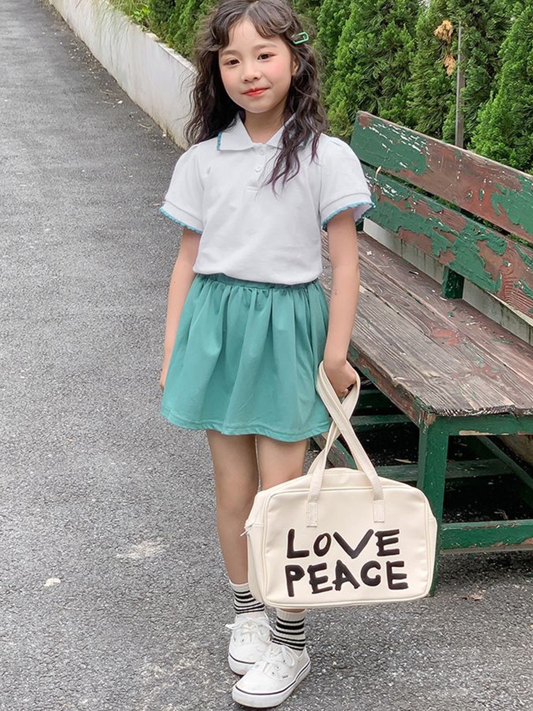 

LULU & SKY Girls T-shirt with Skirt, Green