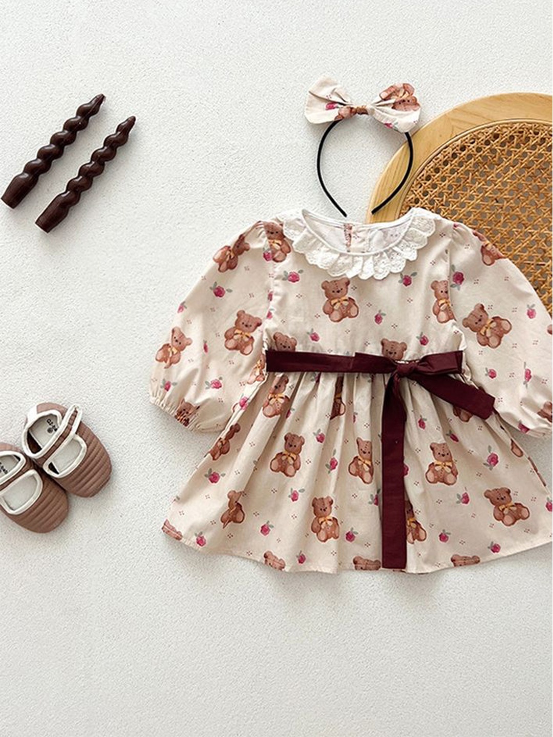 

LULU & SKY Floral Print Fit & Flare Mini Dress, Brown